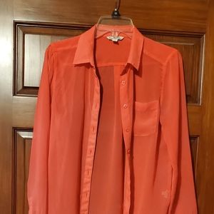 Orange sheer blouse